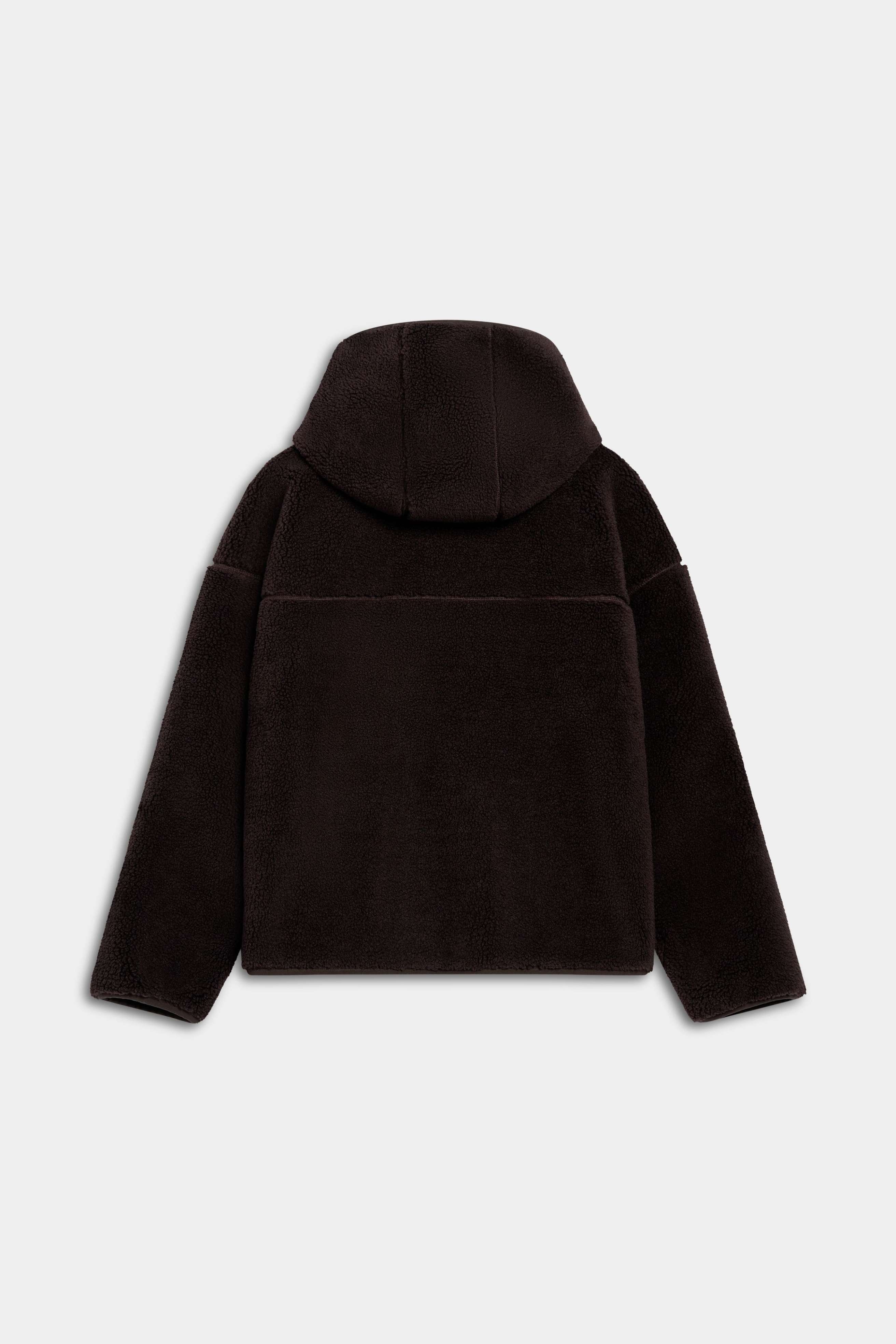 W. Cloudfleece™ Jacket w. hood - Espresso